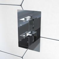 Square Shower Pack 1 - Challan Single Outlet Shower Valve with Riser Rail & Handset