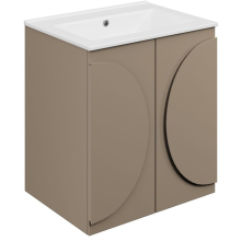 Challandais 610mm Floorstanding Matt Taupe Vanity Unit with Basin - No Tap Hole