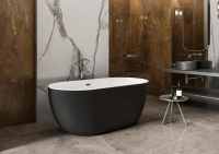 Charlotte Edwards Mayfair Matt Black 1500 x 780 Modern Freestanding Bath
