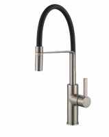 Jeroni Chef - Brushed Nickel & Black - Pull Out Kitchen Mixer Tap  - Francis Pegler Comap