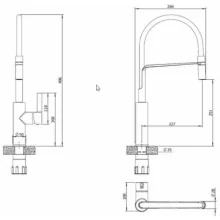 Francis Pegler Brushed Nickel Jeroni Horizontal Kitchen Tap - CLEARANCE