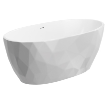 Synergy Cincelado 1700mm Gloss White Crystal Freestanding Bath