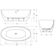 Charlotte Edwards Olympia 1690 x 800mm Modern Freestanding Bath