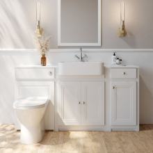 Shetland 590mm Floor Standing 2 Door Basin Unit (No Top) - Matt White