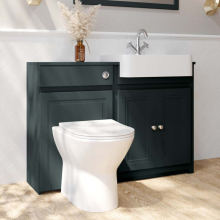 Burlington Chalfont Matt Black 1000mm Traditional Vanity Unit & Double Basin