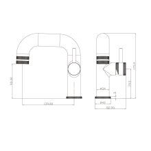 Idegem Basin Mixer with Click-Clack Waste