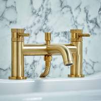 Scudo Core Brushed Brass Freestanding Bath Shower Mixer Tap