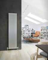 DQ Cove Brushed Stainless Steel Single Sided 1800 x 295 Vertical Radiator