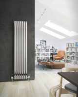 DQ Cove Polished Stainless Steel Single Sided 1800 x 413 Vertical Radiator