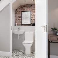 Crest Closed Coupled Open Back Toilet & Slim Soft Close Seat