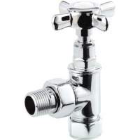 Angled Crosshead Radiator Valves - Chrome