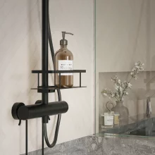 Smedbo Sideline Polished Brass Corner Soap Basket