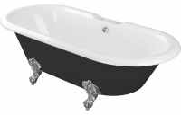 Richmond Black Double Ended Roll Top Bath - 1690 x 740 - Bathrooms to Love