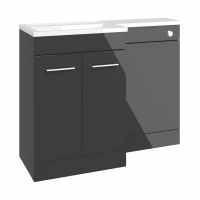 Venosa 1100mm L-Shape Furniture Pack - Anthracite - Bathrooms To love