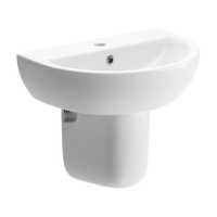 Tuscany 550 x 400mm 1TH  Basin & Semi Pedestall - Bathrooms To Love