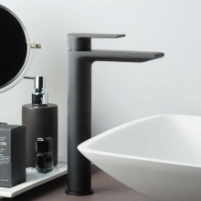 Vema Maira Matt Black Tall Basin Mixer Tap (DITS1228)