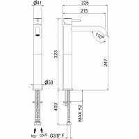 Abacus Ki Matt Black Tall Monobloc Basin Mixer Tap