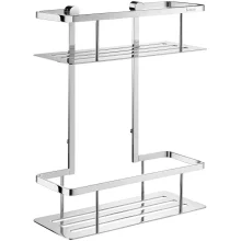 Smedbo Sideline Rectangular Chrome Double Shower Basket