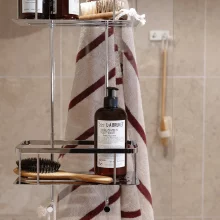 Smedbo Sideline Rectangular Chrome Double Shower Basket