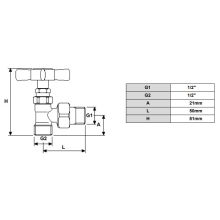 Abacus Angled Double Radiator Thermostatic Valve - Brushed Bronze