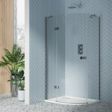 Dawn Athena 1200mm Chrome Hinged Shower Door and Inline Recess with Side Panel
