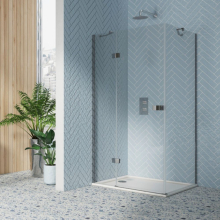 Dawn Athena 1000mm Chrome Hinged Shower Door and Inline Recess with Side Panel