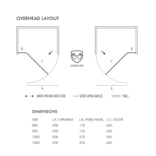 Roman Innov8 Hinged Door with In-Line Panel & Side Panel 1200 x 900mm