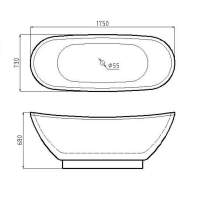 1700 x 800mm Elegance Freestanding Bath - Rubberduck Bathrooms 