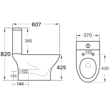 Campbell Close Coupled Toilet & Soft Closed Seat