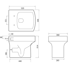 Termond Back To Wall Toilet & Soft Close Seat