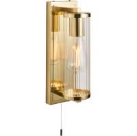 Deshi Brushed Brass Bathroom Wall Light - IP44 Rated