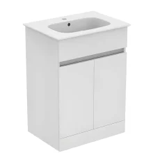 Ideal Standard Eurovit+ 600mm Gloss White Freestanding 2 Door Unit and Basin