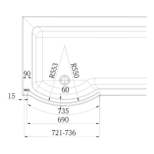 Single Matt Black Straight Bath Shower Screen