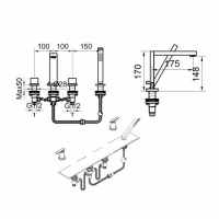 Francis Pegler Waterfall 3 Hole Bath Filler Tap 