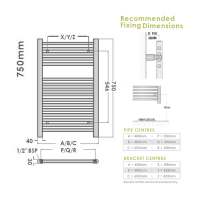 Abacus Elegance Linea Towel Rail 750 x 400mm - White