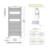 Abacus Elegance Linea Towel Rail 1700 x 480mm - White