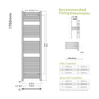 Abacus Elegance Linea Towel Rail 1700 x 600mm - White