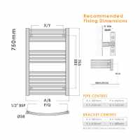 Abacus Elegance Radius Towel Rail 1120 x 600mm - Chrome