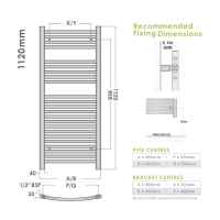Abacus Elegance Radius Towel Rail 750 x 600mm - White