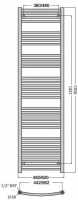 Abacus Elegance Radius Towel Rail 1120 x 600mm - White