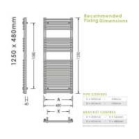 Abacus Elegance Strato Chrome Towel Rail - 1250 x 480mm