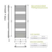 Abacus Elegance Strato Chrome Towel Rail - 1700 x 480mm