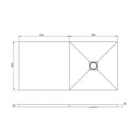 Abacus Infinity Concept Raised Wet Room Tray - 1400 x 900 x 140mm