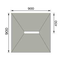 Abacus Wetroom Level Access Linear End Waste Tileable Tray Kit 900 x 900mm 