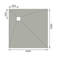 Abacus Elements Level Access Wetroom Kit 1000 x 1000mm Centre Waste