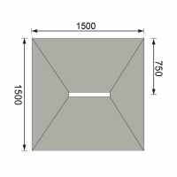 Abacus Linear 300 Wet Room Tray 1200 x 1200mm Centre Drain