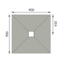 Abacus Level Access Wetroom Tray 1600 x 900 x 30mm Square End Drain
