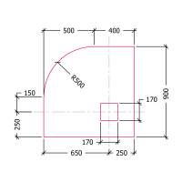 Abacus Tileable Wet Room Square Shower Tray 1000 x 1000 x 30mm Corner Drain