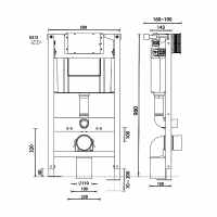 Abacus 820mm Easi-Plan Wall Mounted WC Frame Dual Flush