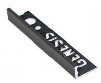 Genesis 8mm Black Aluminium Straight Edge Tile Trim 2.5m